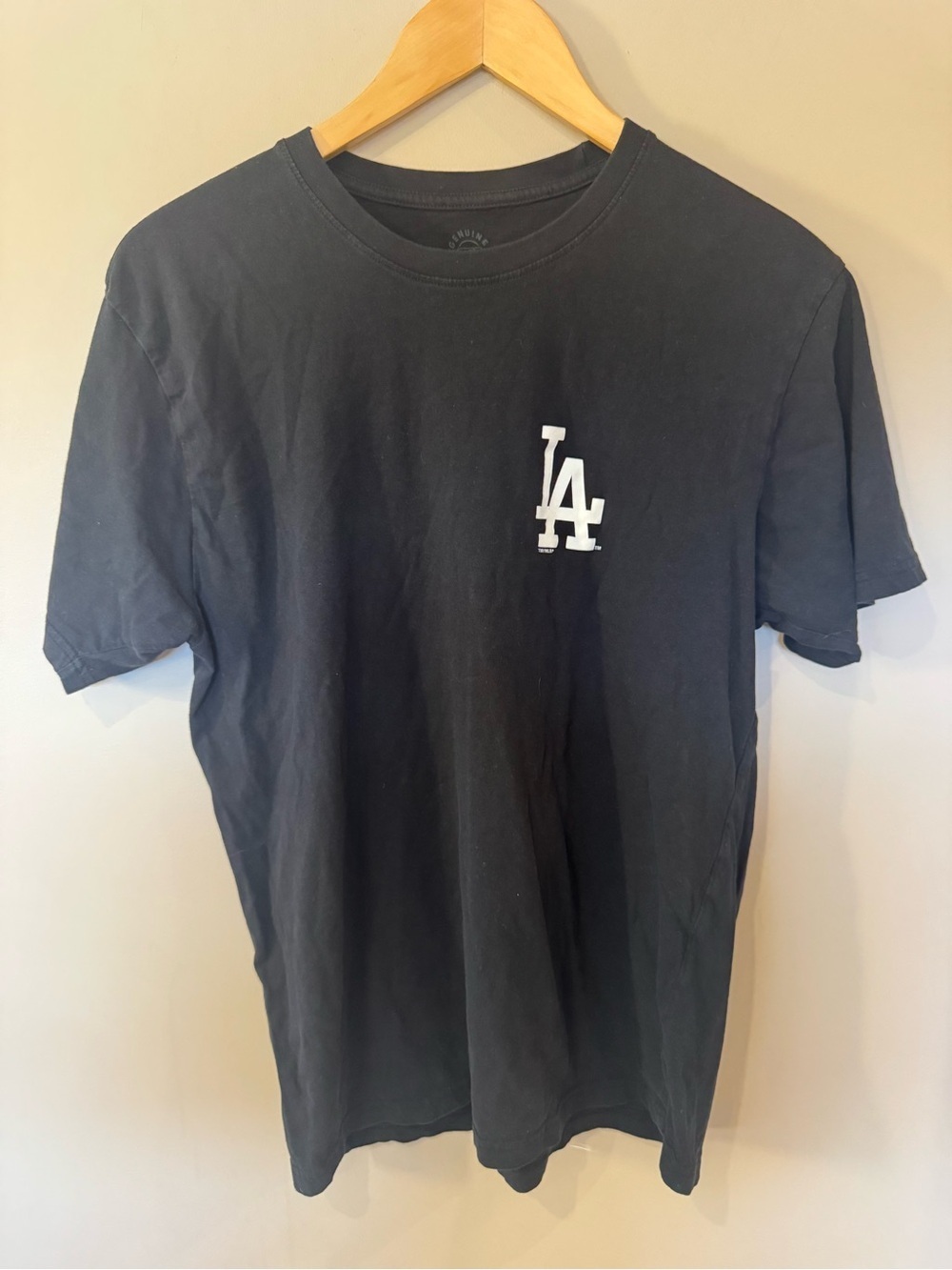 Genuine Merchandise Black Tee with White LA Logo